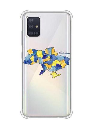 Чехол с утолщенными углами для samsung galaxy a51(2020)/a515 карта украины (принт 261)
