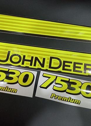 Наклейки на трактор 7530 john deere полоса джондир джон дир ламинированые премиум premium