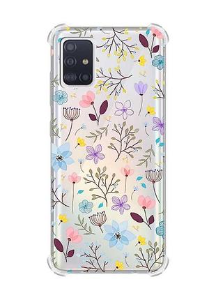 Чохол з потовщеними кутами для samsung galaxy a51(2020)/a515 квітковий фон (принт 267)
