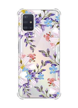 Чехол с утолщенными углами для samsung galaxy a51(2020)/a515 цветочный рисунок (принт 272)