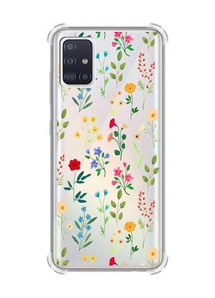 Чохол з потовщеними кутами для samsung galaxy a51(2020)/a515 квітковий фон (принт 269)
