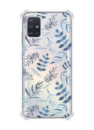 Чехол с утолщенными углами для samsung galaxy a51(2020)/a515 растительный фон (принт 276)