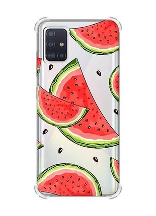 Чехол с утолщенными углами для samsung galaxy a51(2020)/a515 ломтики арбуза (принт 342)
