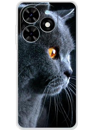 Чехол силиконовый с картинкой на tecno spark 20 (британский кот)