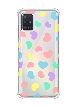 Чохол з потовщеними кутами для samsung galaxy a51(2020)/a515 сердечка (принт 335)
