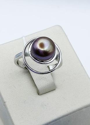 Кольцо серебряное с жемчугом 17,5 4 г