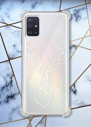 Чехол с утолщенными углами для samsung galaxy a51(2020)/a515 олень (принт 129)