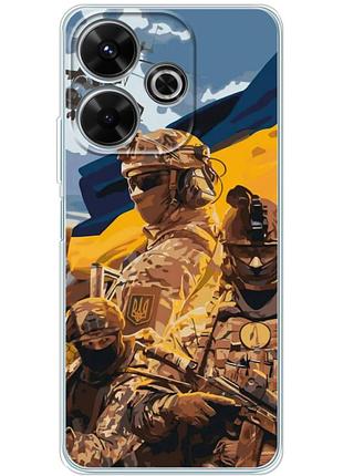 Чохол силіконовий з картинкою на xiaomi redmi 13 (патріотичний, воїни зсу)