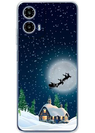 Чехол силиконовый с картинкой на motorola g34 (новогодний)