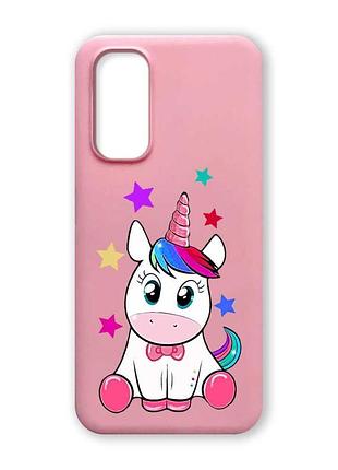 Матовий рожевий чохол на xiaomi redmi note 11 4g єдиноріг (принт 102)