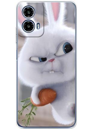 Чохол силіконовий з картинкою на motorola g34 (кролик сніжок)