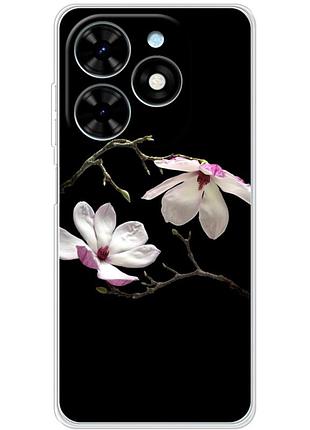 Чехол силиконовый с картинкой на tecno spark 20 (цветок, монголия)
