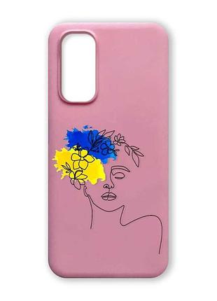 Матовый розовый чехол на xiaomi redmi note 11 4g украинка арт (принт 3)