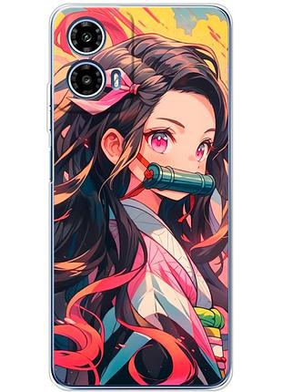 Чохол силіконовий з картинкою на motorola g34 (аніме, anime)