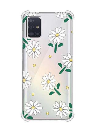 Чохол з потовщеними кутами для samsung galaxy a51(2020)/a515 ромашки (принт 368)