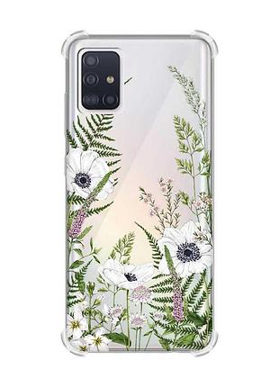 Чехол с утолщенными углами для samsung galaxy a51(2020)/a515 цветы полевые (принт 363)