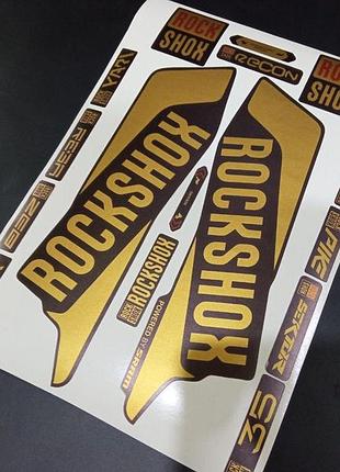 Матовые золотой металлик наклейки на вилку перья рокшок рок шок rock shox велосипеда сид sid джуди пайк сектор лирик 35 клюшки