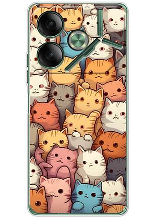Чехол силиконовый с картинкой на tecno pova 6 (котики)