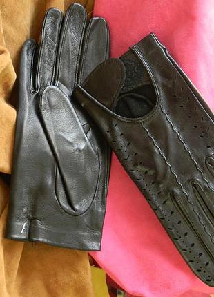 Перчатки женские без подкладки с натуральной кожи ягненка. 6,5"/18 см