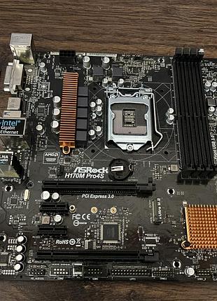 Материнська плата asrock h170m pro4s (s1151, intel h170) б/в
