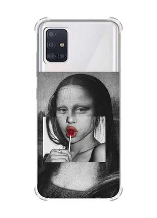 Чохол з потовщеними кутами для samsung galaxy a51(2020)/a515 сучасна мона ліза (принт 351)