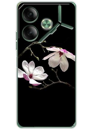 Чехол силиконовый с картинкой на tecno pova 6 (цветок, монголия)