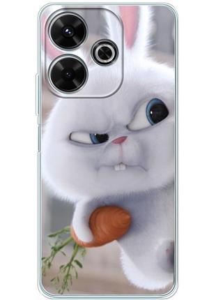 Чехол силиконовый с картинкой на xiaomi redmi 13 (кролик снежок)