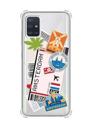 Чехол с утолщенными углами для samsung galaxy a51(2020)/a515 путешествия. амстердам (принт 327)