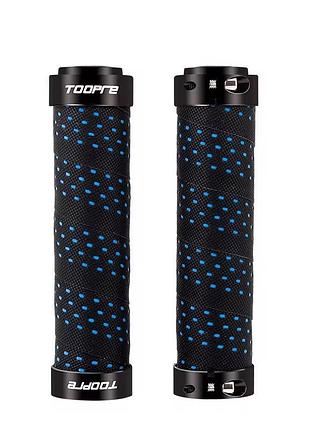 Грипсы toopre pu lock 130мм, черный с синим (fhd-blue)