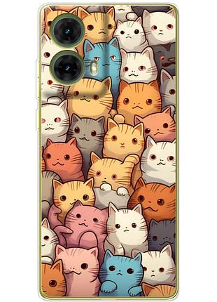 Чехол силиконовый с картинкой на motorola g85 (котики)