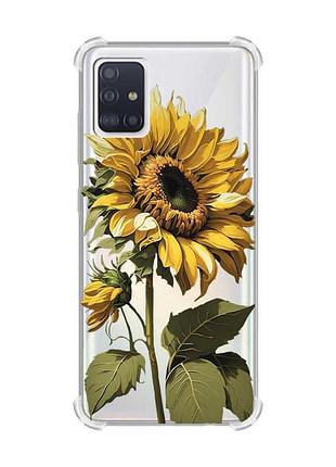 Чохол з потовщеними кутами для samsung galaxy a51(2020)/a515 соняшник (принт 274)