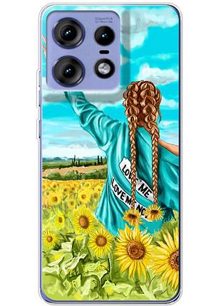 Чехол силиконовый с картинкой на motorola edge 50 pro (патриотический, девушка украинка)
