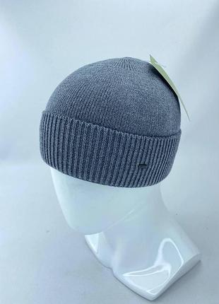 Шапка зимняя с отворотом grox серый