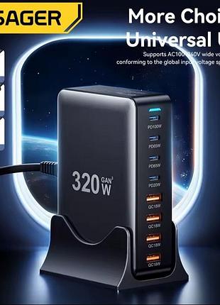 Зарядний пристрій essager 320w gan charger