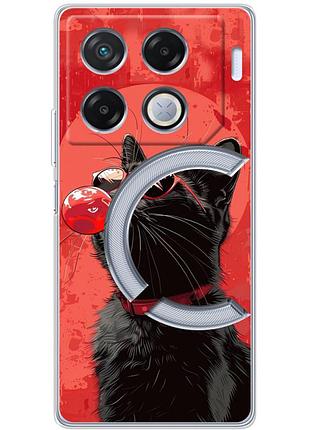 Чохол силіконовий з картинкою на infinix gt 20 pro (стильний котик)
