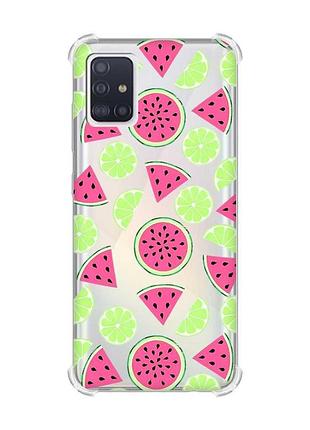 Чехол с утолщенными углами для samsung galaxy a51(2020)/a515 арбузы и лайм (принт 345)