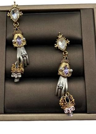 Колье ожерелье в стиле alexander mcqueen с лого серьги