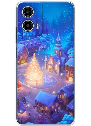 Чехол силиконовый с картинкой на motorola g34 (новогодний)