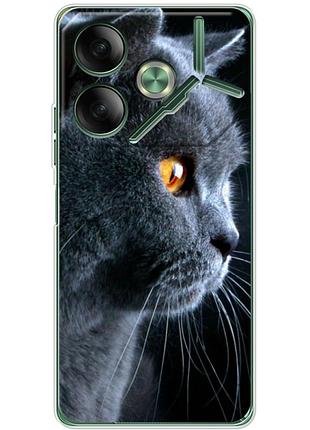 Чехол силиконовый с картинкой на tecno pova 6 (британский кот)