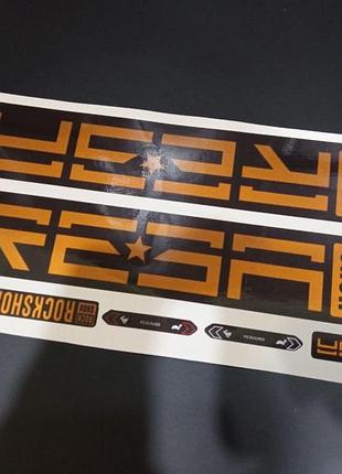 Оранжевые металлик наклейки на вилку перья рокшок рок шок rock shox велосипеда реба reba стильные