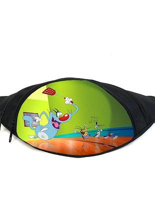 Поясная сумка бананка огги и тараканы (gb- oggy and the cockroaches 05) gear bag черная