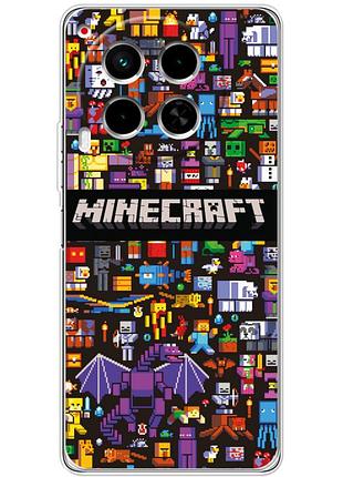 Чехол силиконовый с картинкой на tecno camon 30 (майнкрафт, minecraft)