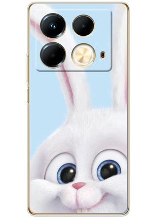 Чехол силиконовый с картинкой на infinix note 40 4g (кролик снежок)