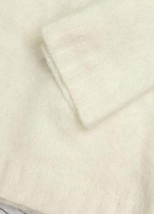 Пушистый ангоровый топ джемпер молочный белый шерстяной свитер кофта3 фото
