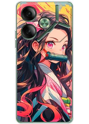 Чехол силиконовый с картинкой на tecno pova 6 (аниме, anime)