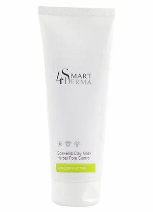 Поросуживающая себорегулирующая маска "босфелия" smart4derma boswellia clay mask herbal pore control 230 мл