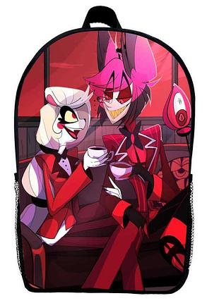 Рюкзак отель хазбин (school gear bag hazbin hotel 014) черный, 39 х 27 х 14 см