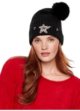 Шапка victoria's secret winter angel sparkling star hat beanie black