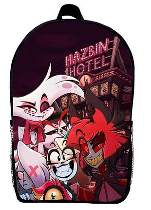 Рюкзак отель хазбин (school gear bag hazbin hotel 012) черный, 39 х 27 х 14 см
