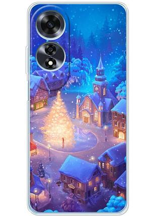 Чехол силиконовый с картинкой на oppo a60 (новогодний)